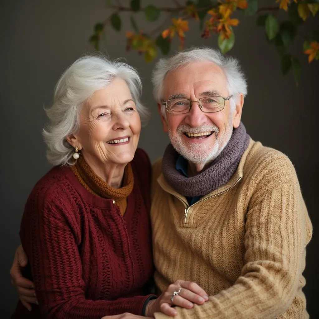 Portret zadovoljnog starijeg para